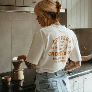 Coffee & Croissants Graphic T-Shirt - Off White